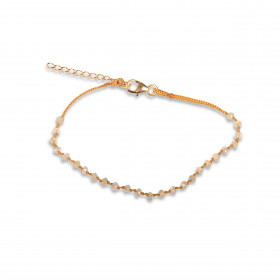 Bracelet avec Prenite plaqué or 3µ à personnaliser, grossiste pour créateurs de bijoux.