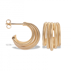 Boucles d'oreilles Crepin créoles 5 anneaux striés