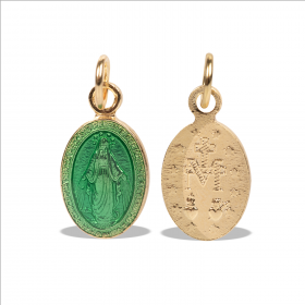 Pendentif médaille catholique plaqué or 3µ grossiste pour créateurs de bijoux.