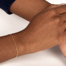 Bracelet maille boule plaqué or 3µ Actuelle grossiste pour créateurs de bijoux.