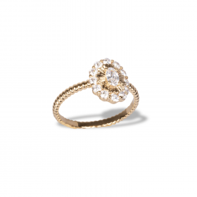 Bague Zirconium en plaqué or 3µ Actuelle grossiste pour créateurs de bijoux.