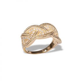 Bague Zirconium en plaqué or 3µ Actuelle grossiste pour créateurs de bijoux.