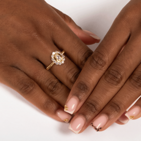 Bague Zirconium en plaqué or 3µ Actuelle grossiste pour créateurs de bijoux.
