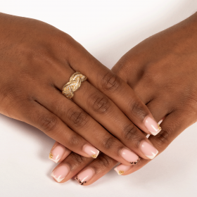 Bague Zirconium en plaqué or 3µ Actuelle grossiste pour créateurs de bijoux.