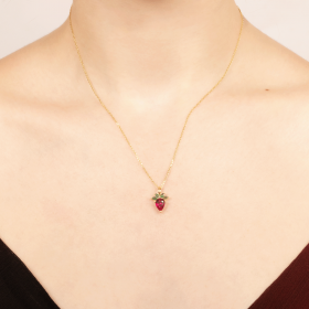 Pendentif Freja - fraise CZ