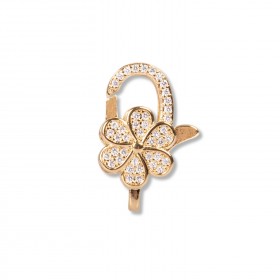 Floraline CZ flower lobster clasp