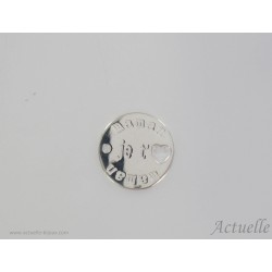 Médaille Maman je t'aime gravée 15 mm