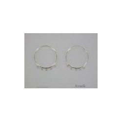 Large hoop earring 5 hanging ring