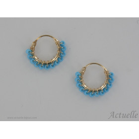 Earring ethnic bleu Miyuki 11mm GP
