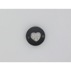 Círculo negro corazón CZ
