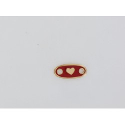 Enameled red oval heart