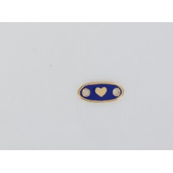 Enameled blue oval heart