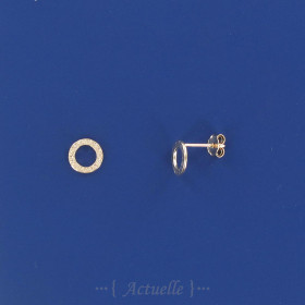 Earring Coin Hammered&Openworked 8 mm