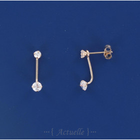 Earring Round CZ Up&Down in