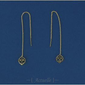 Head to tail hearts chain earrings GP