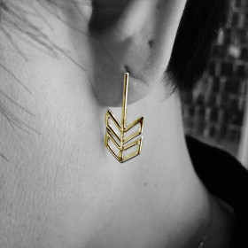 Earring 2 Arrow Geo 10mm GP