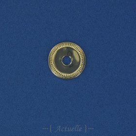 Médaille ronde évidée au bord gravé motif aztèque 20mm PO