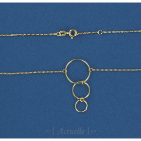 Collier 3 anneaux homothétique 25x42 PO