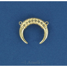 Pendentif grande corne lune pailletée PO