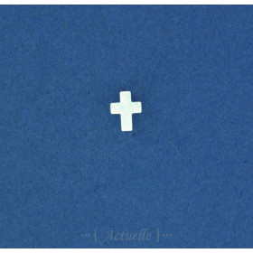 Croix 3D imitation opale blanc